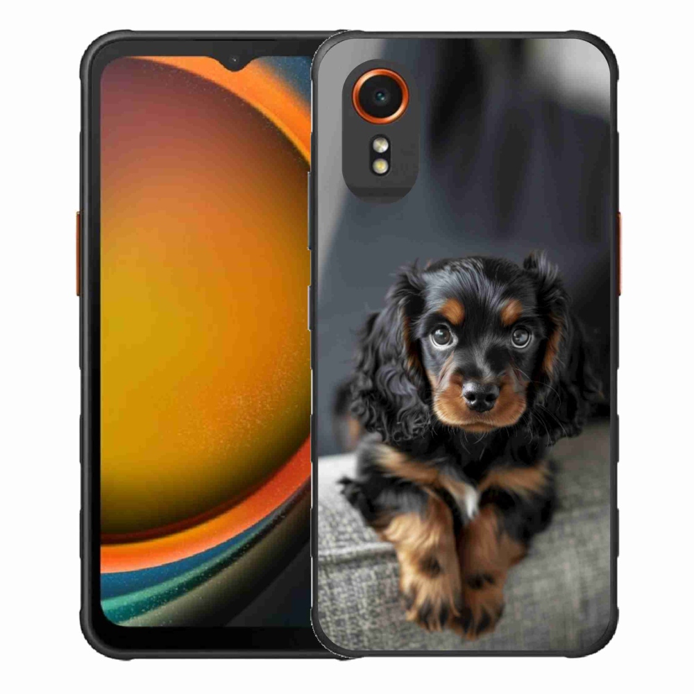 Gélový kryt mmCase na Samsung Galaxy Xcover 7 - roztomilý dlhosrstý jazvečík