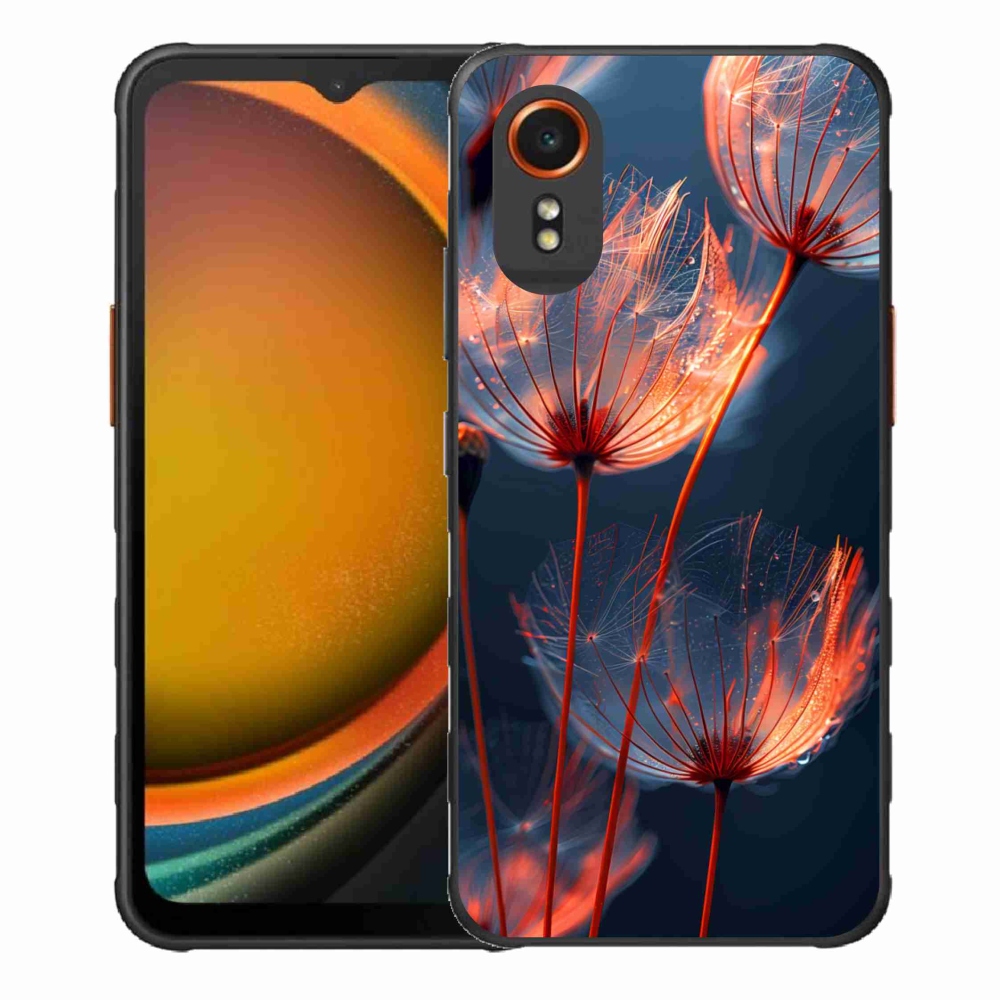 Gélový kryt mmCase na Samsung Galaxy Xcover 7 - svetielkujúce páperie