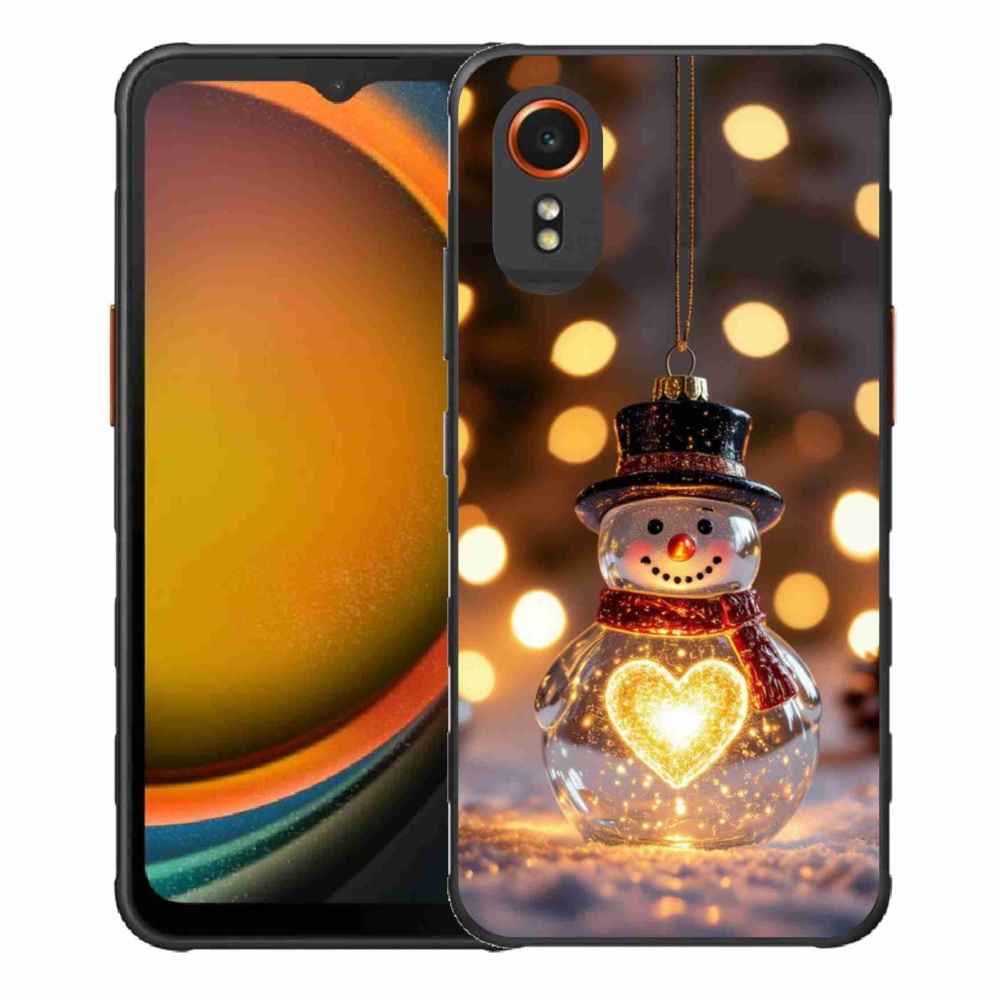 Gélový kryt mmCase na Samsung Galaxy Xcover 7 - svietiaci vianočný snehuliak