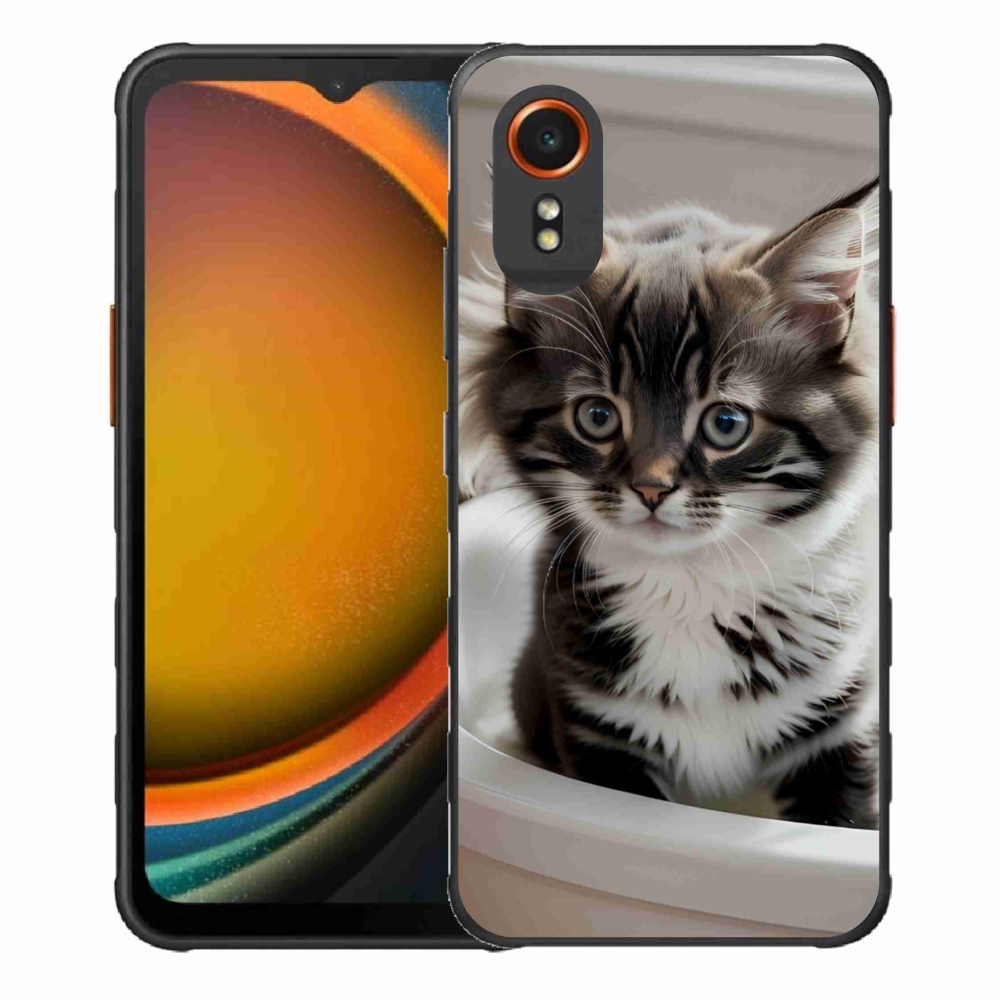 Gélový kryt mmCase na Samsung Galaxy Xcover 7 - zvedavé mačiatko