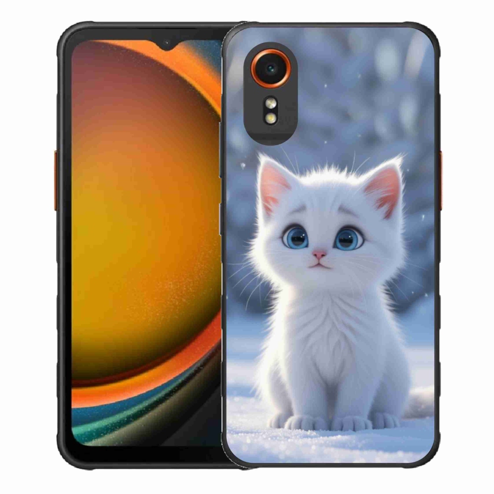 Gélový kryt mmCase na Samsung Galaxy Xcover7 - biele mačiatko 3