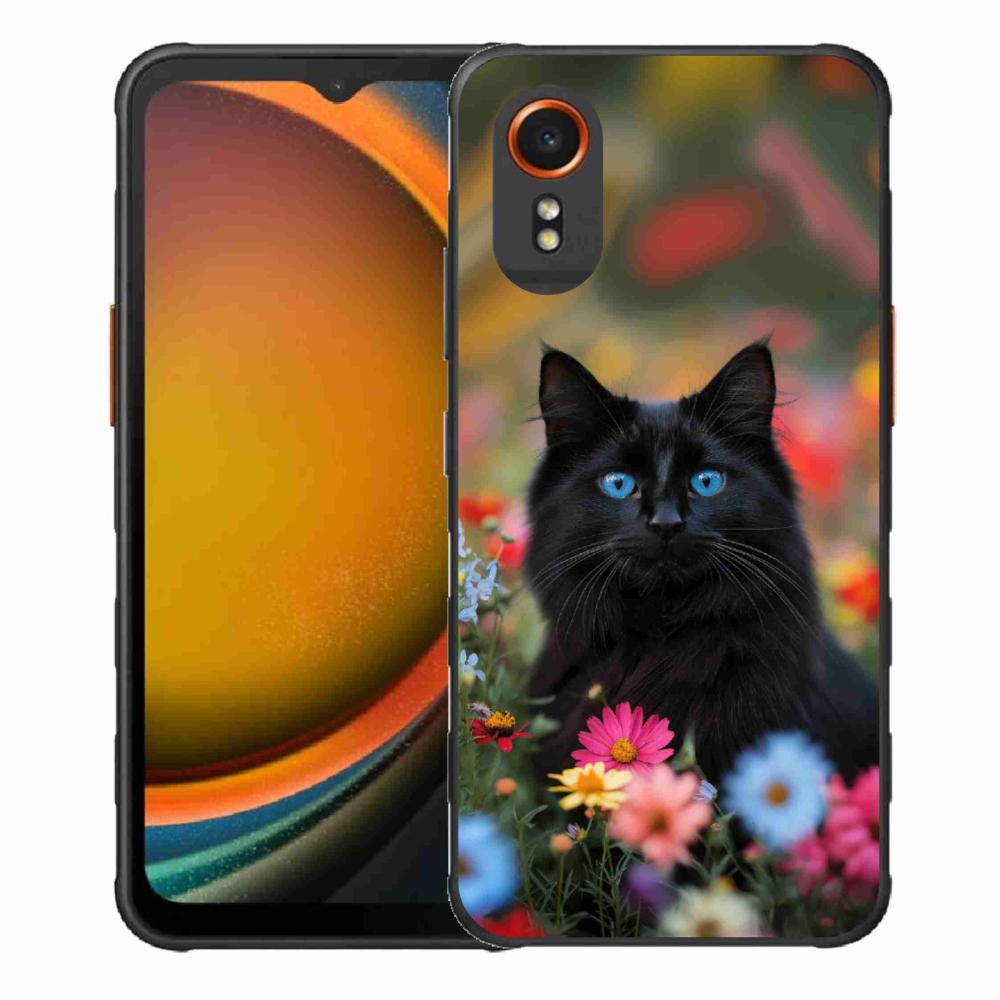Gélový kryt mmCase na Samsung Galaxy Xcover7 - čierne mačiatko 4