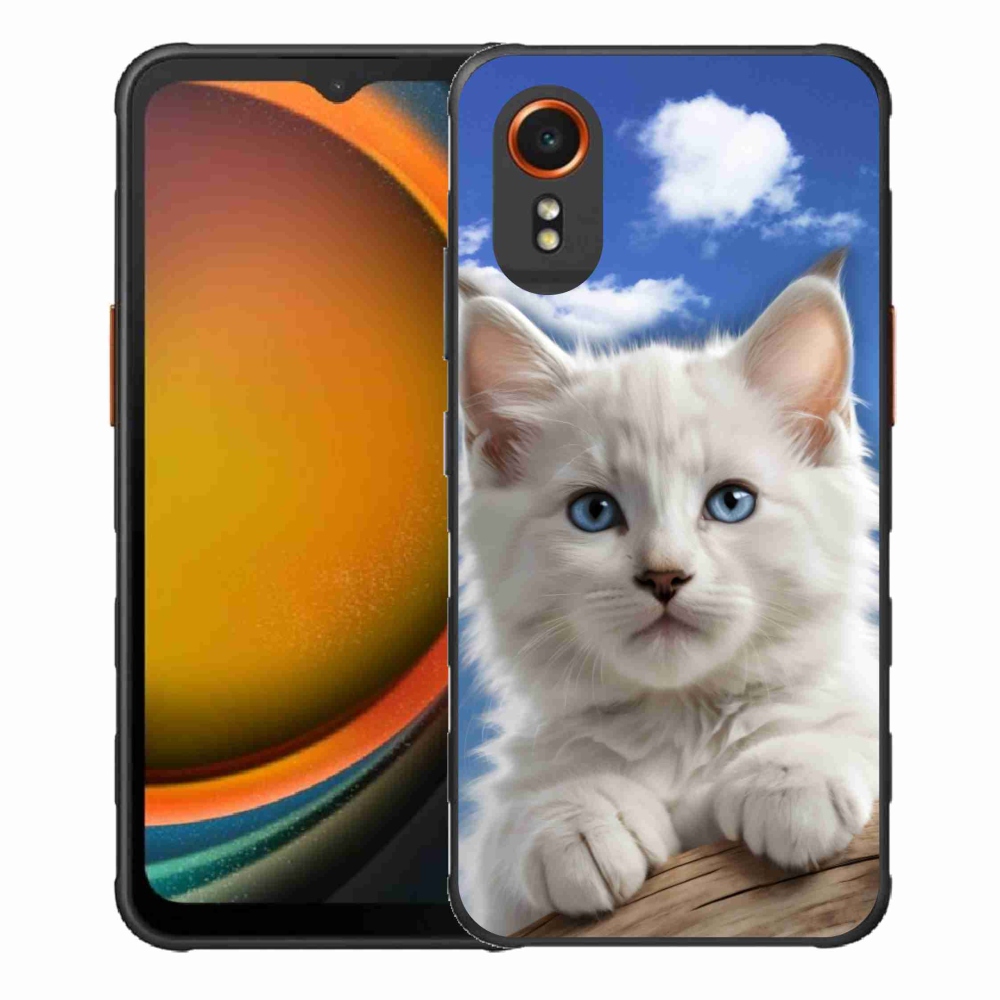 Gélový kryt mmCase na Samsung Galaxy Xcover7 - mačiatko a oblaky