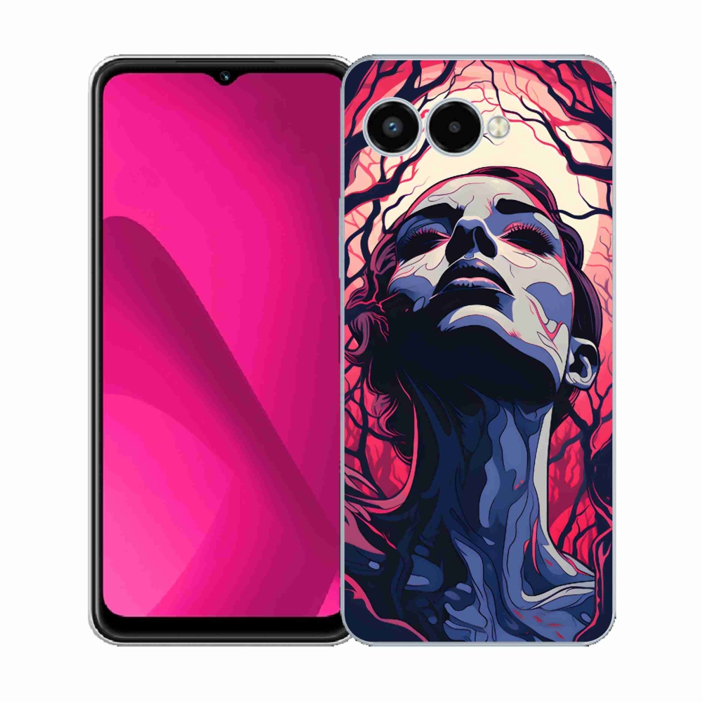 Gélový kryt mmCase na T-Mobile T Phone 3 - abstraktná tvár