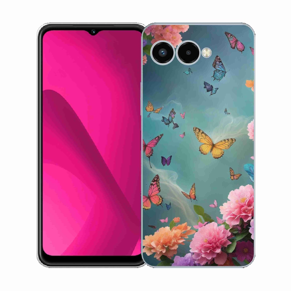 Gélový kryt mmCase na T-Mobile T Phone 3 - farebné kvety a motýle