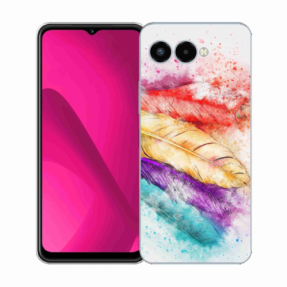 Gélový kryt mmCase na T-Mobile T Phone 3 - farebné perie