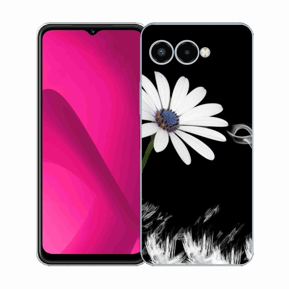 Gélový kryt mmCase na T-Mobile T Phone 3 - biela kvetina
