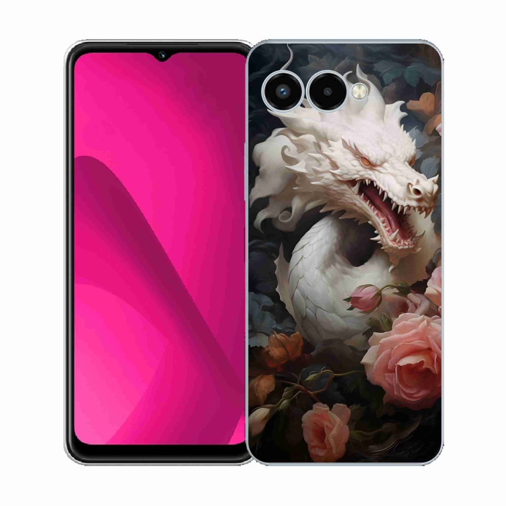 Gélový kryt mmCase na T-Mobile T Phone 3 - biely drak