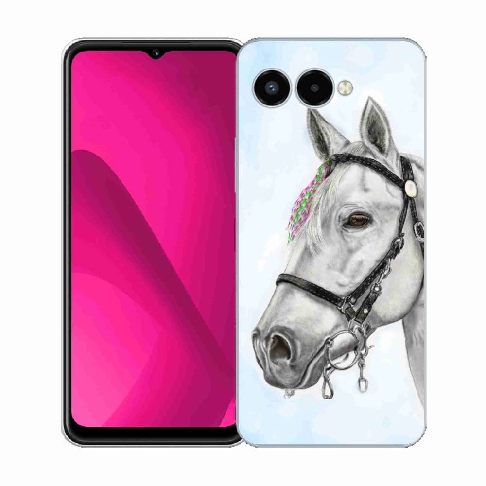 Gélový kryt mmCase na T-Mobile T Phone 3 - biely kôň 1