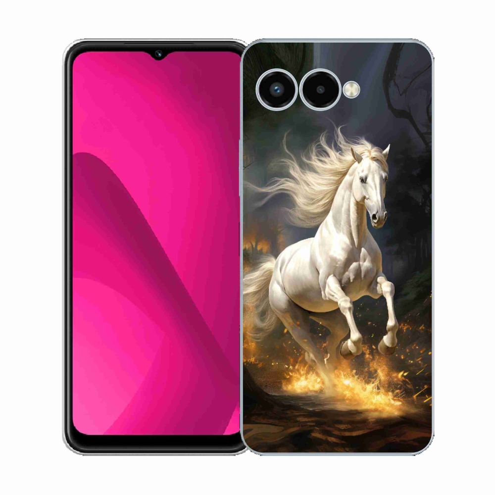 Gélový kryt mmCase na T-Mobile T Phone 3 - biely kôň 2