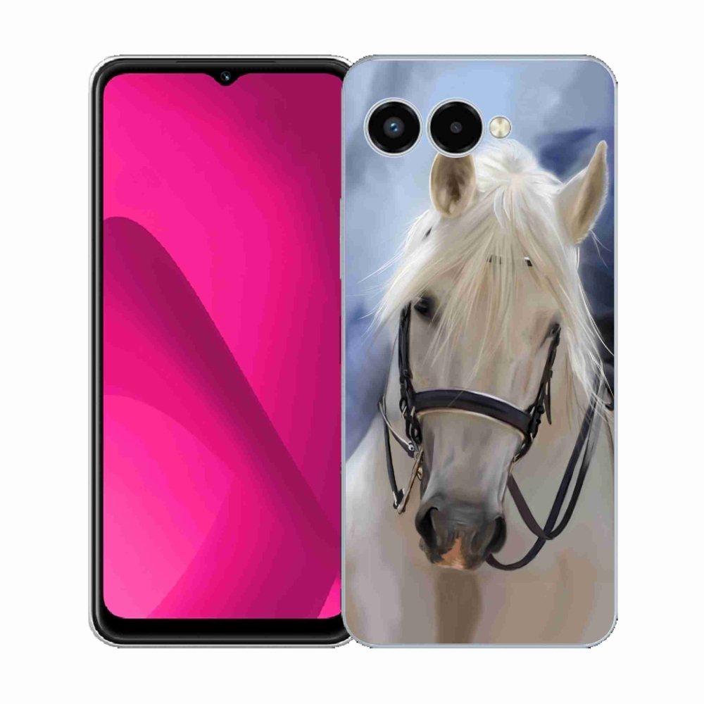 Gélový kryt mmCase na T-Mobile T Phone 3 - biely kôň