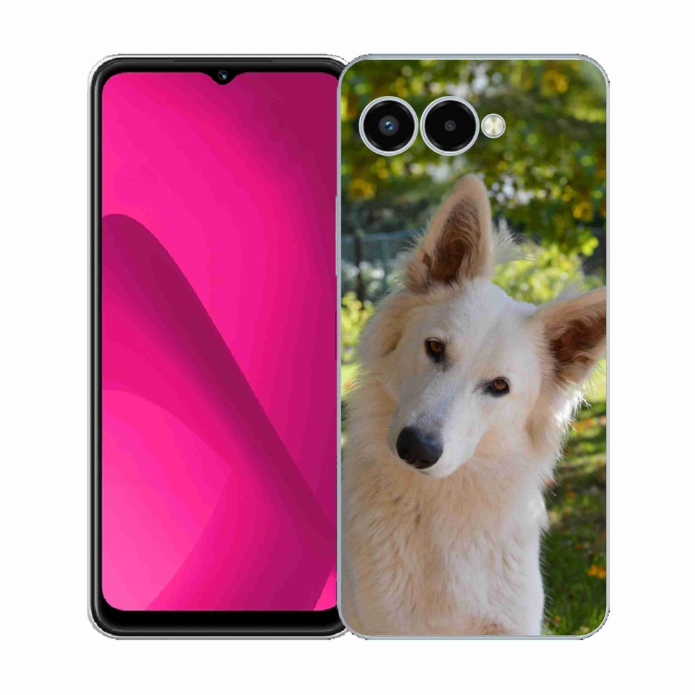 Gélový kryt mmCase na T-Mobile T Phone 3 - biely švajčiarsky ovčiak 1