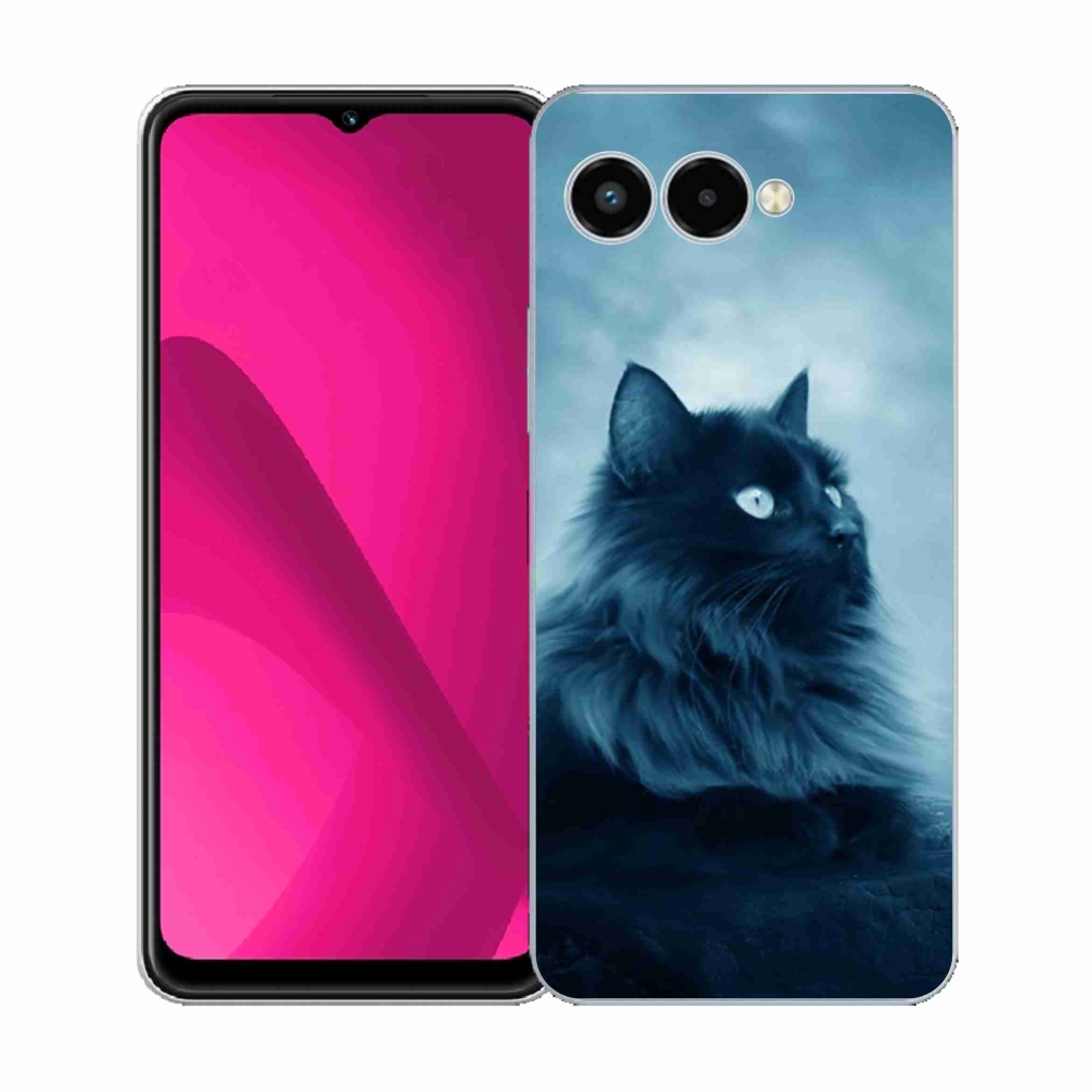 Gélový kryt mmCase na T-Mobile T Phone 3 - čierna mačka 1