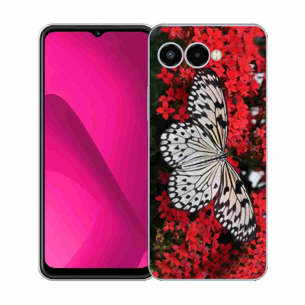 Gélový kryt mmCase na T-Mobile T Phone 3 - čiernobiely motýľ 1