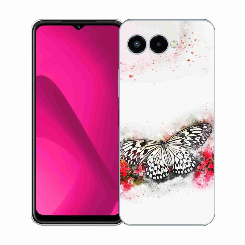 Gélový kryt mmCase na T-Mobile T Phone 3 - čiernobiely motýľ