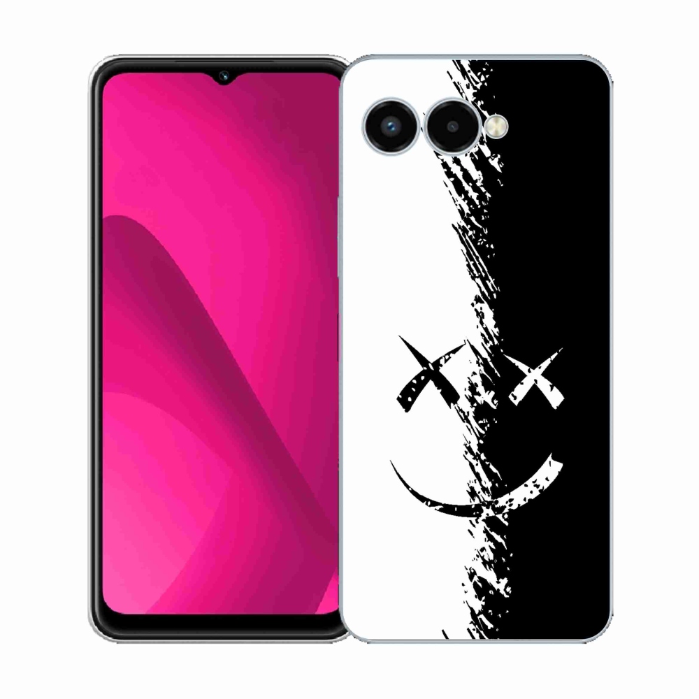 Gélový kryt mmCase na T-Mobile T Phone 3 - čiernobiely smajlík