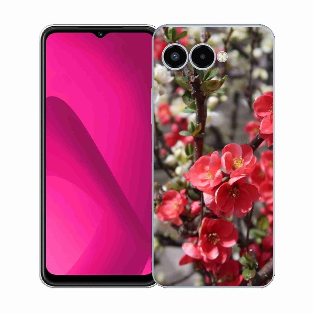 Gélový kryt mmCase na T-Mobile T Phone 3 - červené kvety