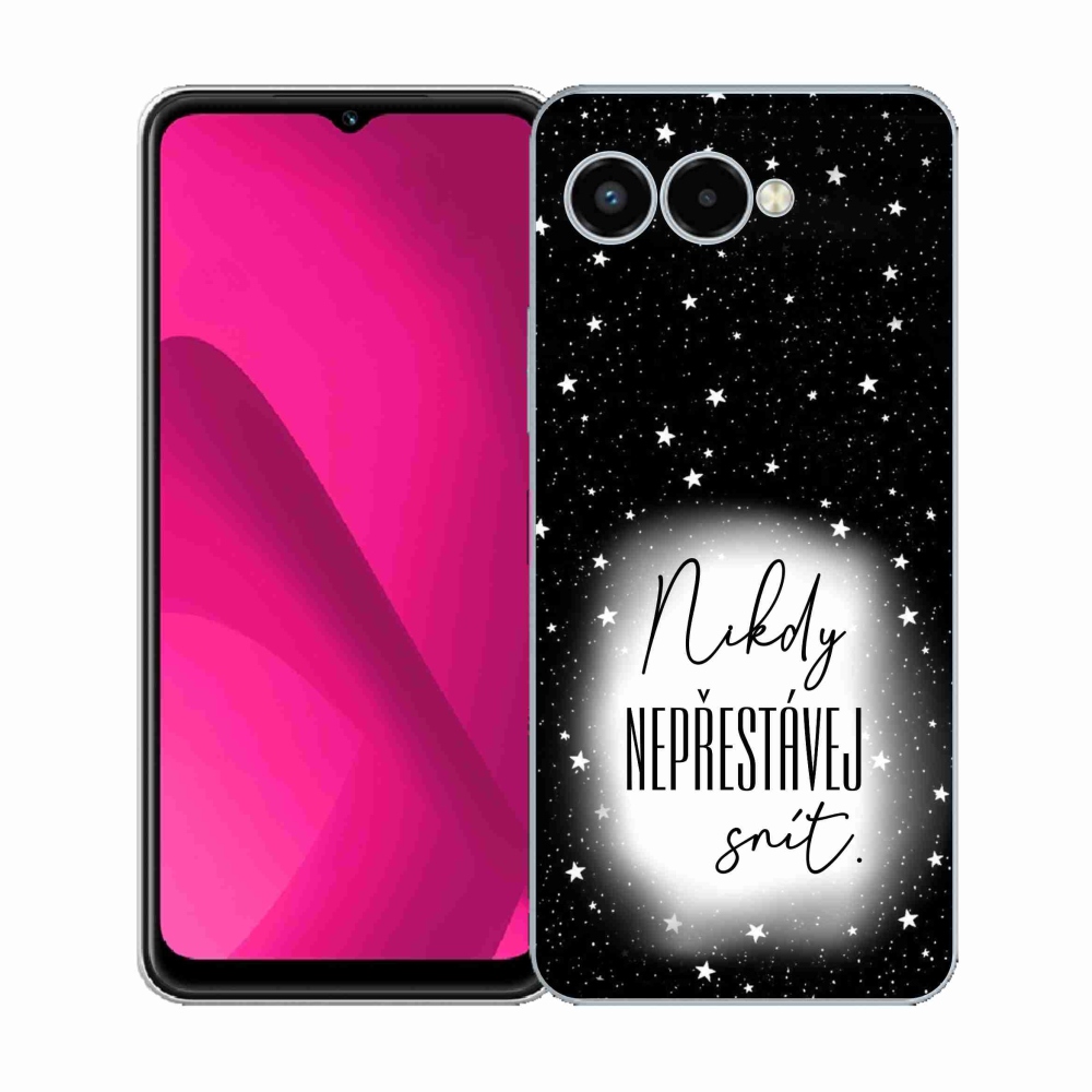 Gélový kryt mmCase na T-Mobile T Phone 3 - citát 1 bieločierne pozadie