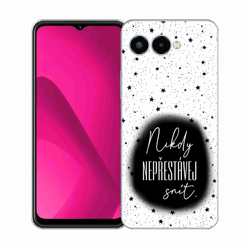 Gélový kryt mmCase na T-Mobile T Phone 3 - citát 1 čiernobiele pozadie