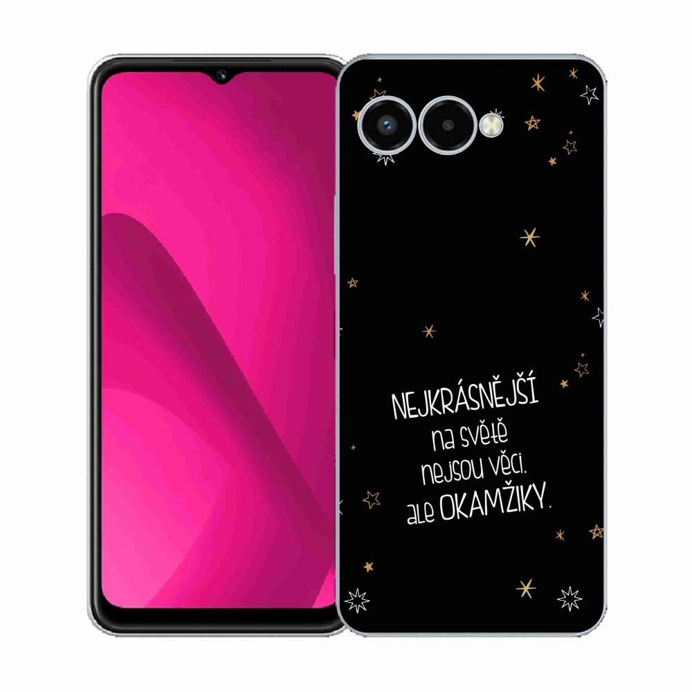 Gélový kryt mmCase na T-Mobile T Phone 3 - citát 4 čierne pozadie