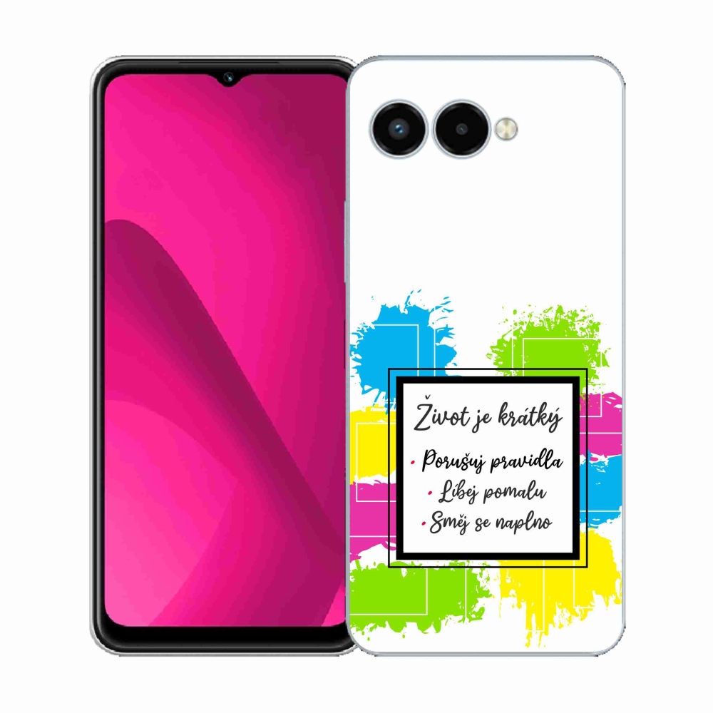 Gélový kryt mmCase na T-Mobile T Phone 3 - citát 5 biele pozadie