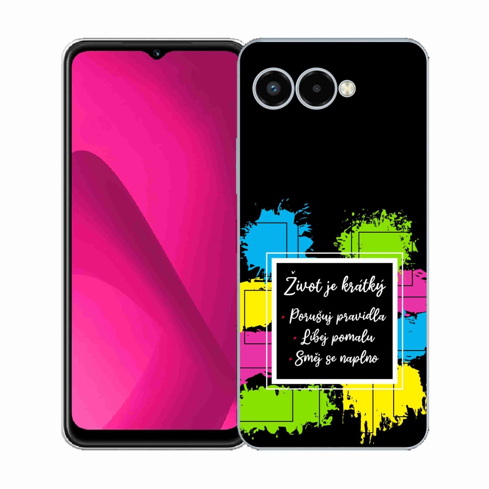 Gélový kryt mmCase na T-Mobile T Phone 3 - citát 5 čierne pozadie