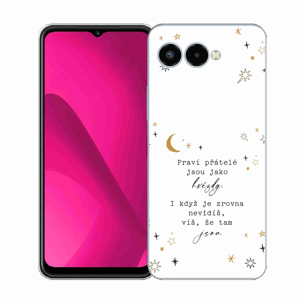 Gélový kryt mmCase na T-Mobile T Phone 3 - citát 6 biele pozadie