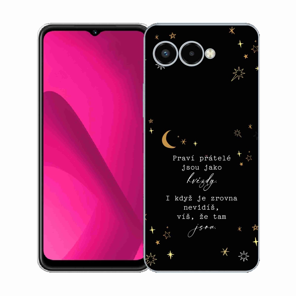 Gélový kryt mmCase na T-Mobile T Phone 3 - citát 6 čierne pozadie