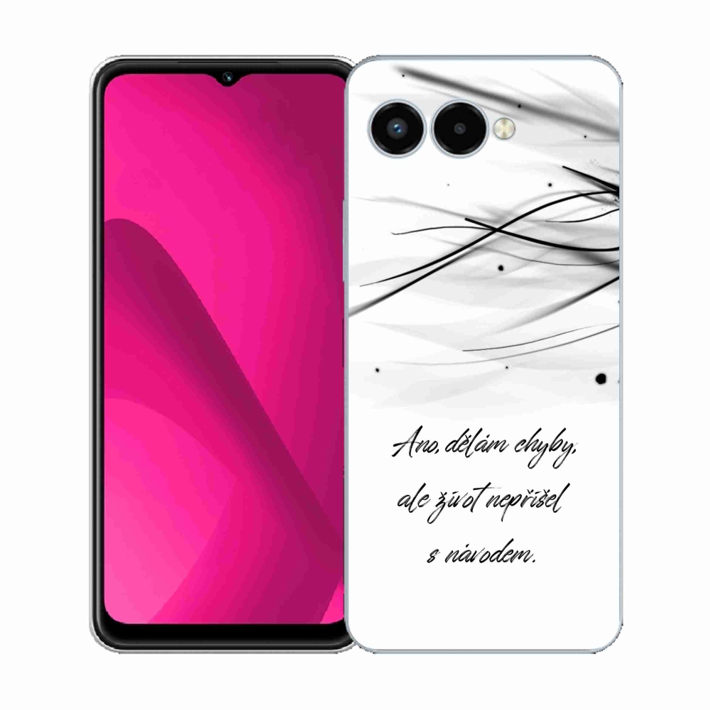 Gélový kryt mmCase na T-Mobile T Phone 3 - citát biele pozadie