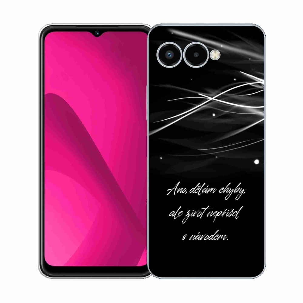 Gélový kryt mmCase na T-Mobile T Phone 3 - citát čierne pozadie
