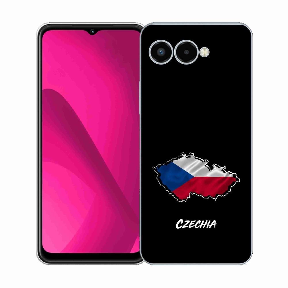 Gélový kryt mmCase na T-Mobile T Phone 3 - Czechia čierne pozadie