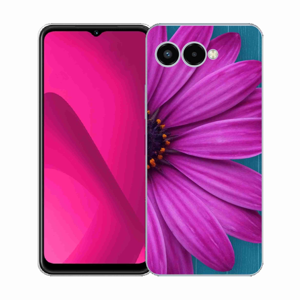 Gélový kryt mmCase na T-Mobile T Phone 3 - fialová margaréta