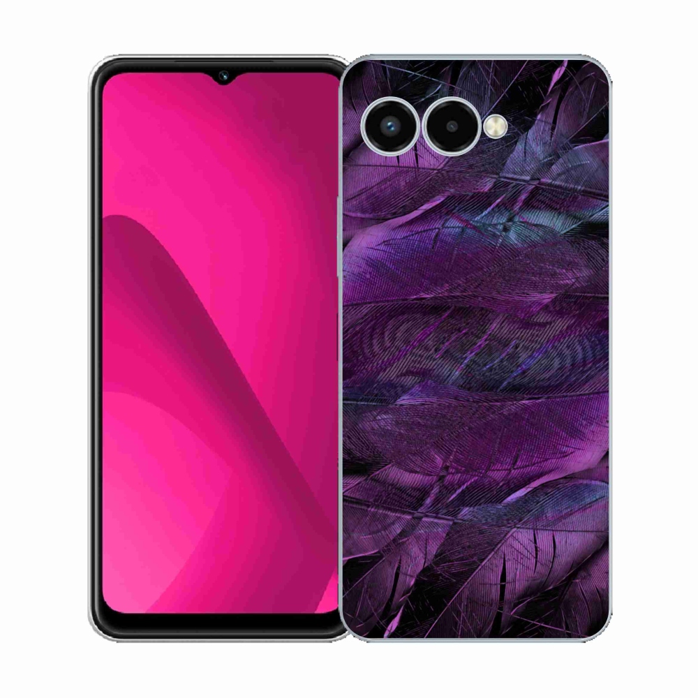 Gélový kryt mmCase na T-Mobile T Phone 3 - fialové pierka