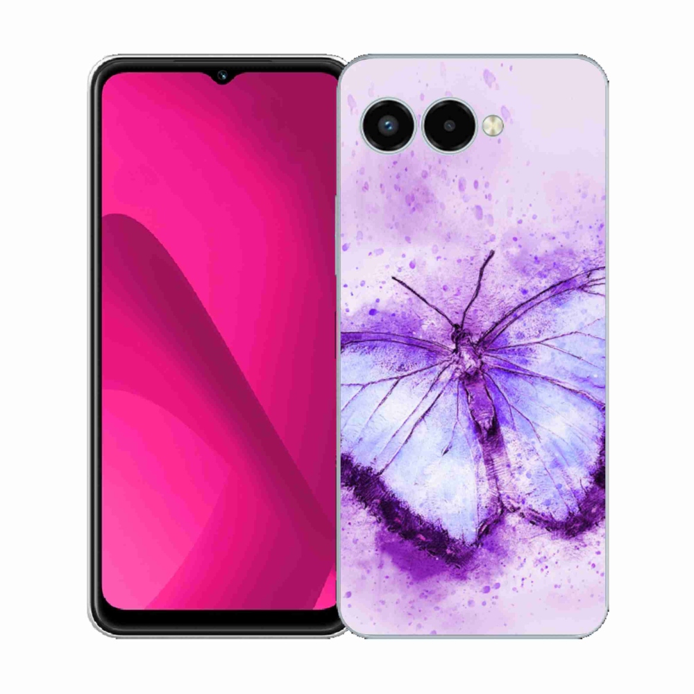 Gélový kryt mmCase na T-Mobile T Phone 3 - fialový motýľ