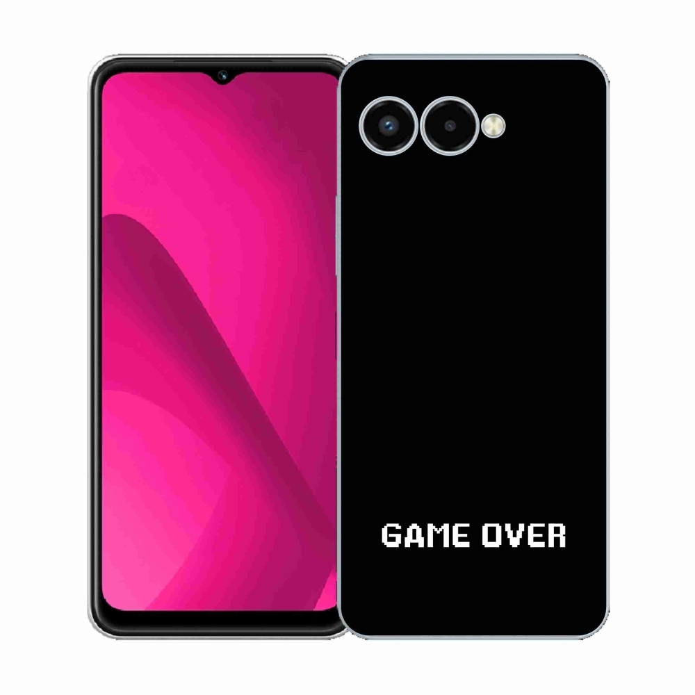 Gélový kryt mmCase na T-Mobile T Phone 3 - game over čierne pozadie