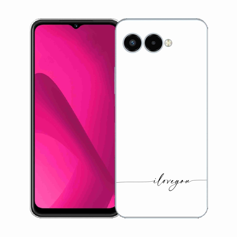 Gélový kryt mmCase na T-Mobile T Phone 3 - I love you biele pozadie