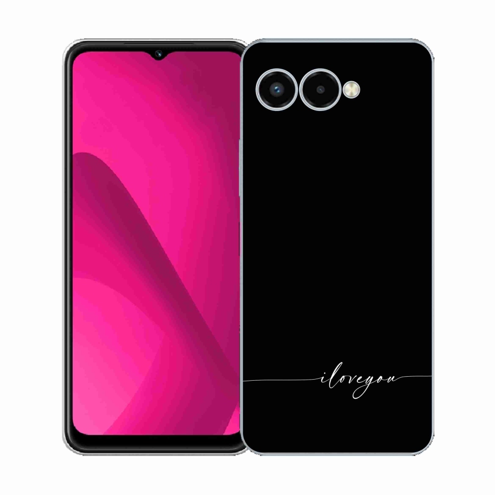 Gélový kryt mmCase na T-Mobile T Phone 3 - I love you čierne pozadie