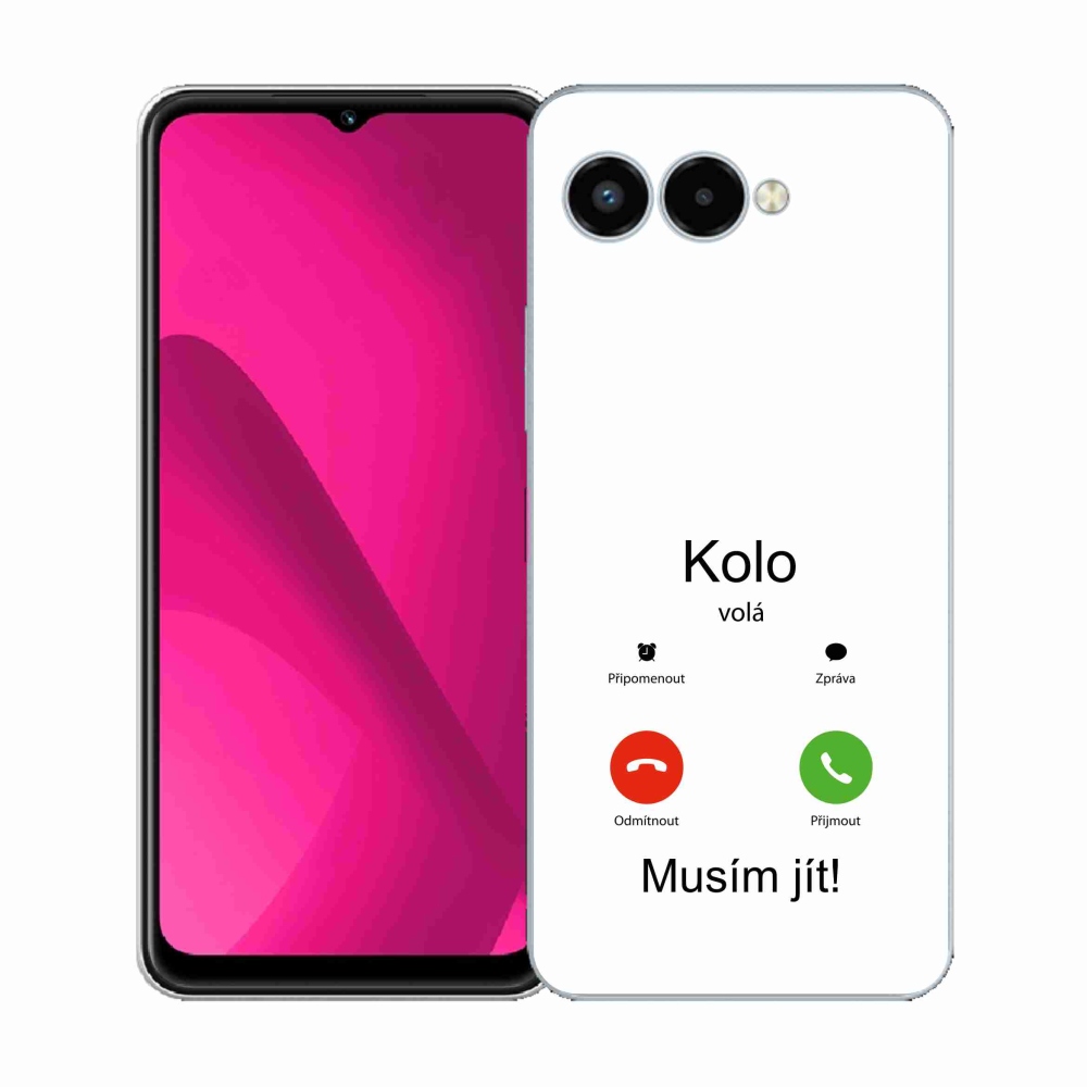 Gélový kryt mmCase na T-Mobile T Phone 3 - kolo volá biele pozadie