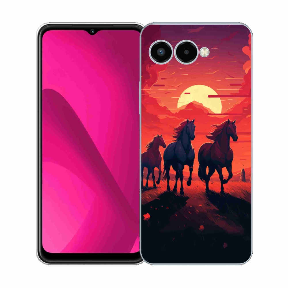 Gélový kryt mmCase na T-Mobile T Phone 3 - kone a západ slnka