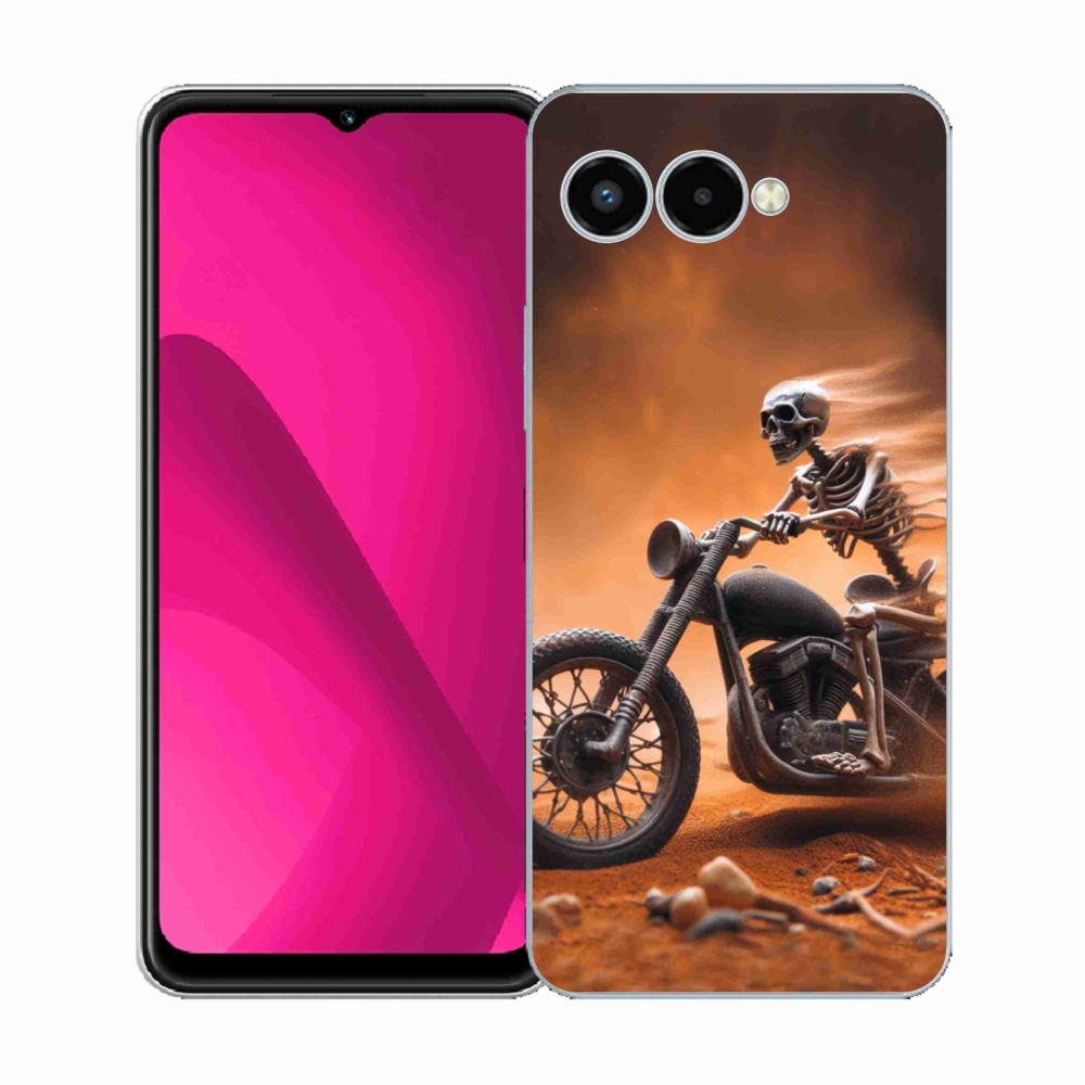 Gélový kryt mmCase na T-Mobile T Phone 3 - kostra na motorke