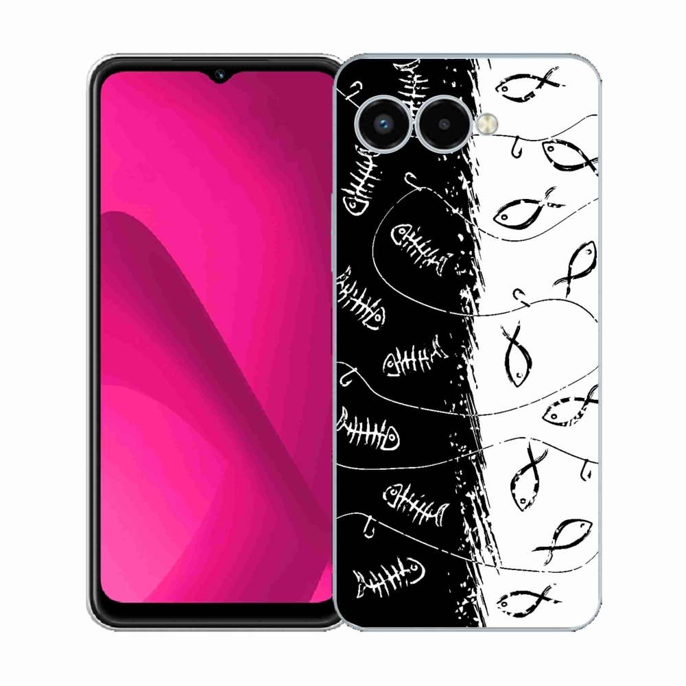 Gélový kryt mmCase na T-Mobile T Phone 3 - kostry a rybky