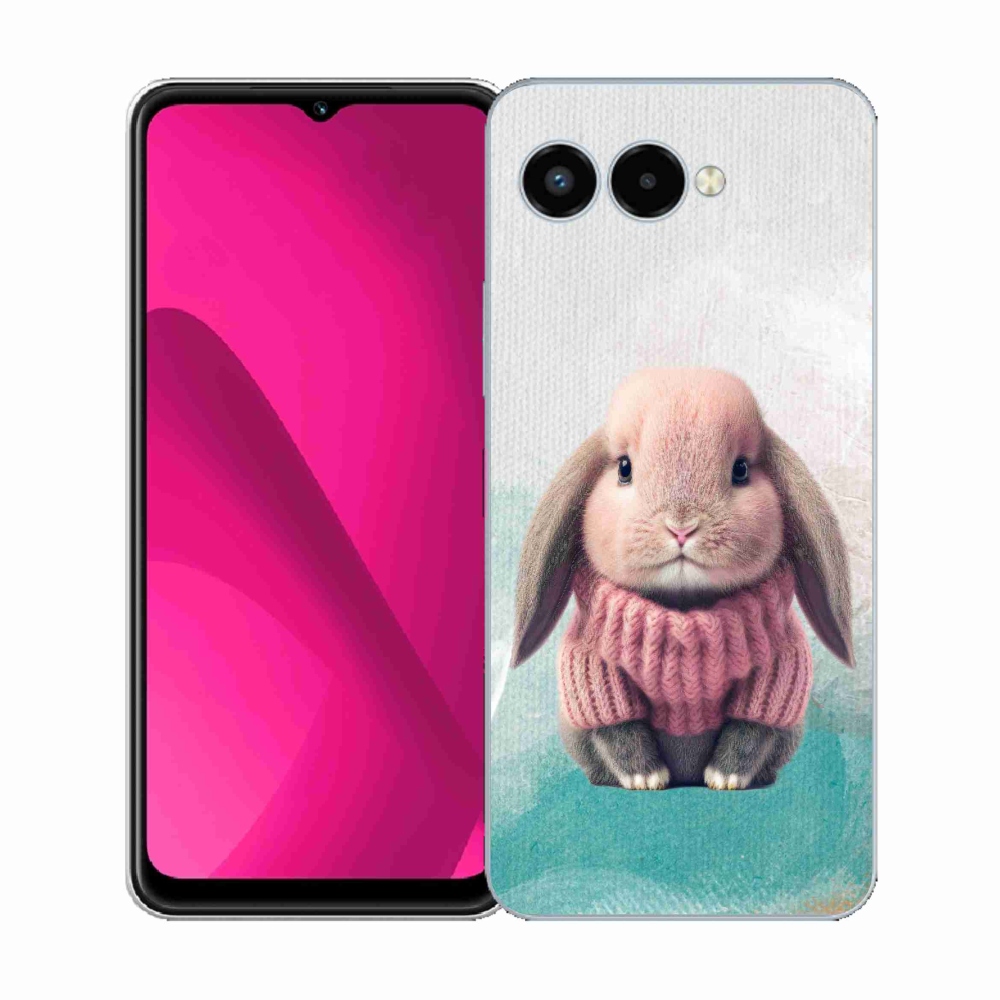 Gélový kryt mmCase na T-Mobile T Phone 3 - zajačik vo svetri