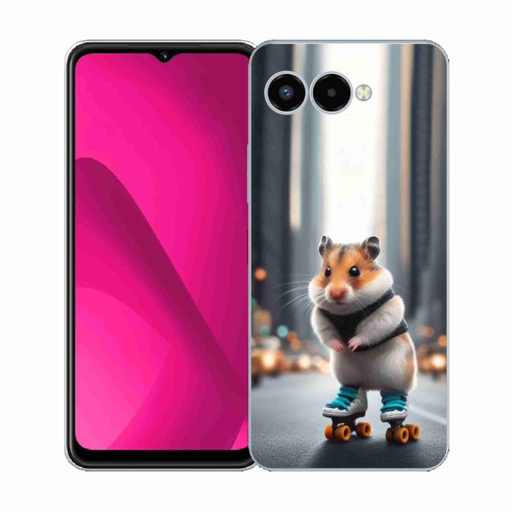 Gélový kryt mmCase na T-Mobile T Phone 3 - škrečok na korčuliach