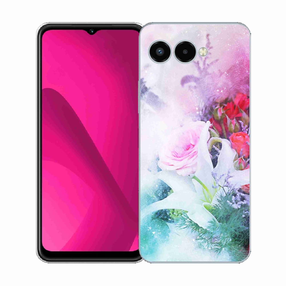 Gélový kryt mmCase na T-Mobile T Phone 3 - kvety 4