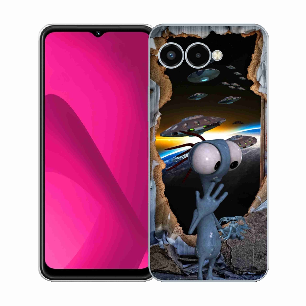 Gélový kryt mmCase na T-Mobile T Phone 3 - mimozemšťan