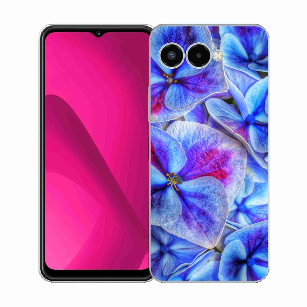 Gélový kryt mmCase na T-Mobile T Phone 3 - modré kvety 1