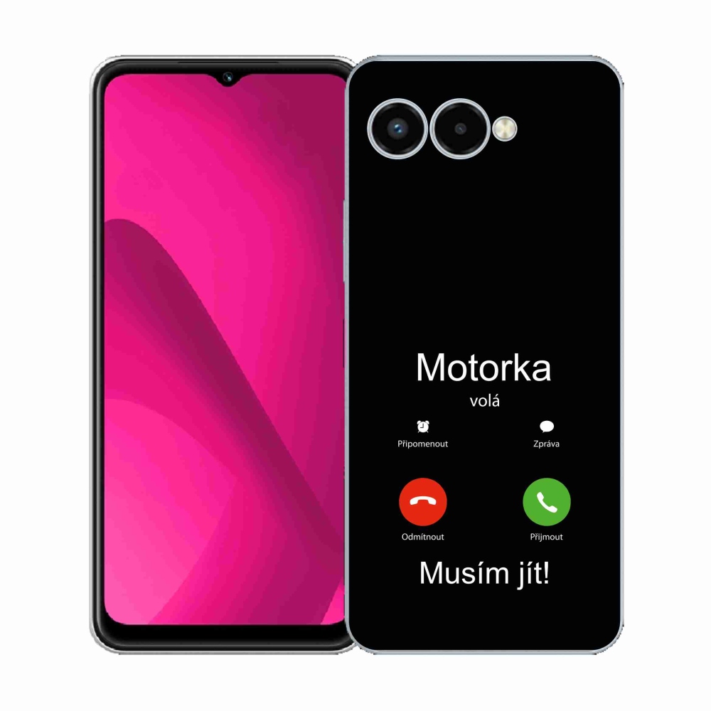 Gélový kryt mmCase na T-Mobile T Phone 3 - motorka volá čierne pozadie