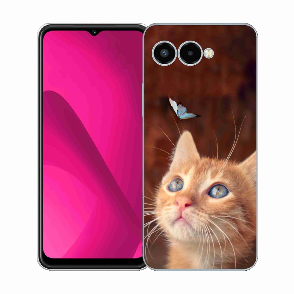 Gélový kryt mmCase na T-Mobile T Phone 3 - motýľ a mačiatko