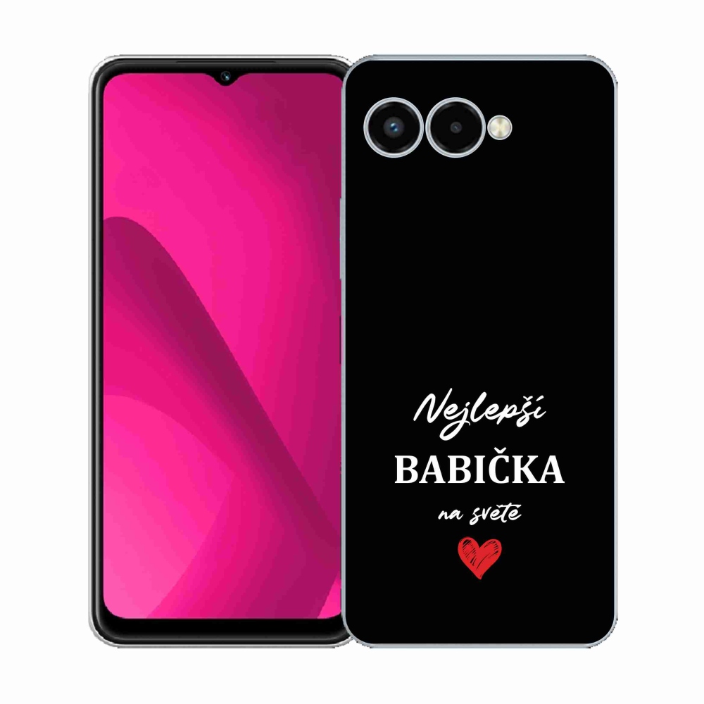 Gélový kryt mmCase na T-Mobile T Phone 3 - najlepšia babička 1 čierne pozadie