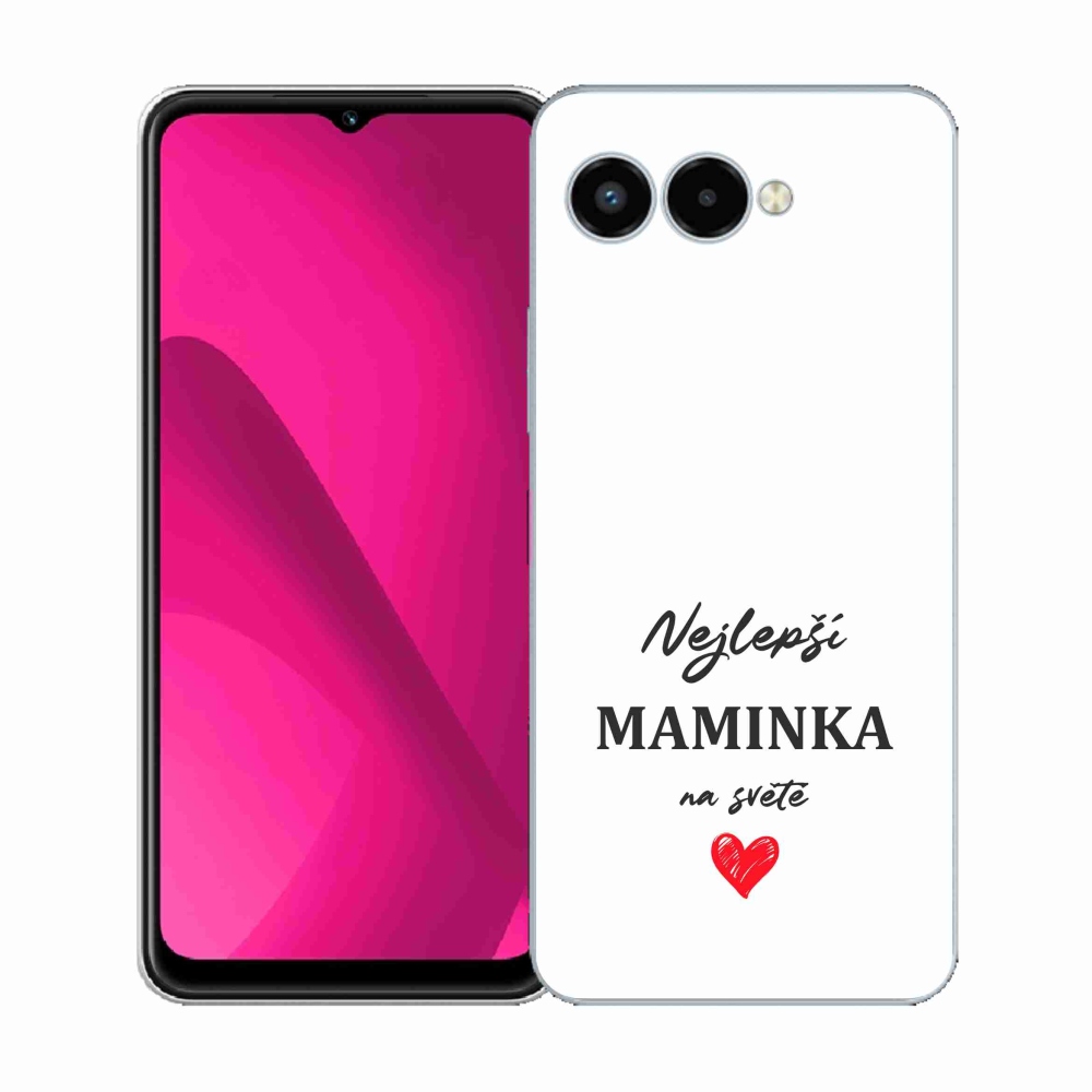 Gélový kryt mmCase na T-Mobile T Phone 3 - najlepšia mamička 1 biele pozadie